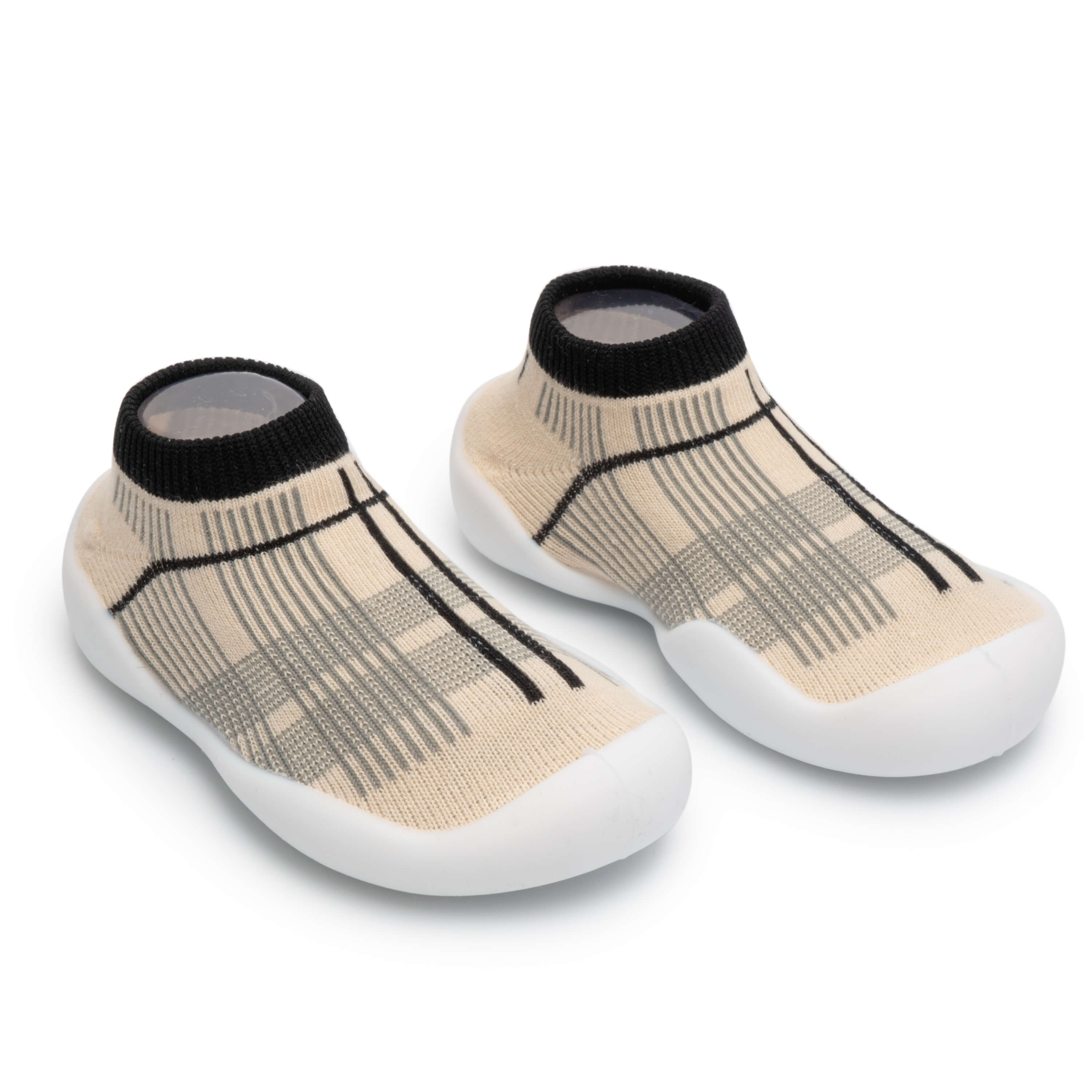 Revada - Anti-Slip Baby Schoen Sokken 1 Stuk / Bruin Gestreept 6-12 Maanden (18-19)