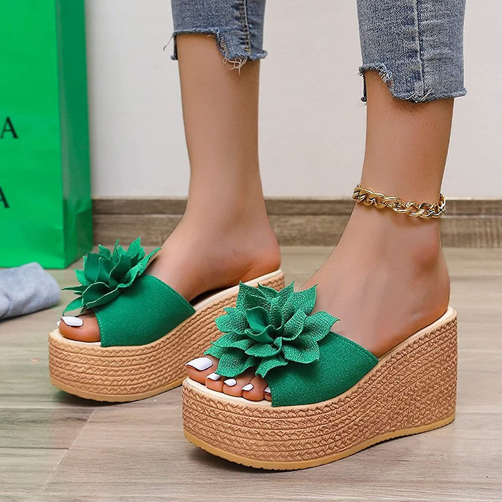 Flower Platform Sandals Groen / 35