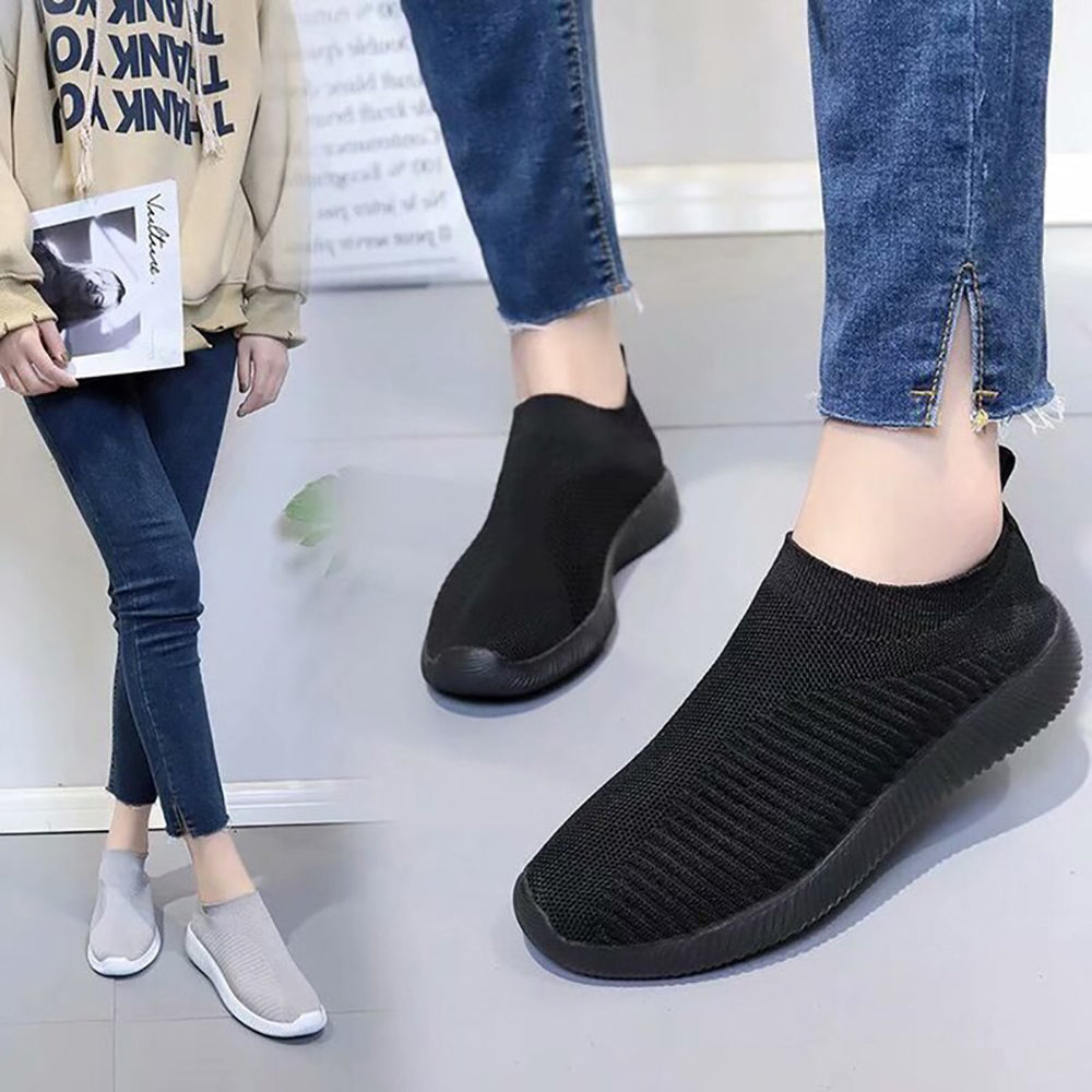 Casual Slip On Sneakers Zwart / 35