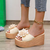 Flower Platform Sandals Beige / 35